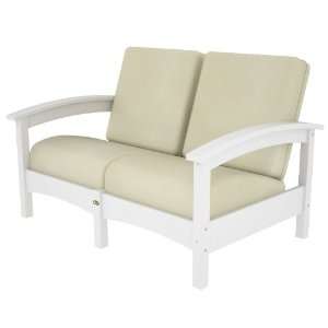  Trex Outdoor Rockport Club Settee in Classic White with 
