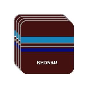 Personal Name Gift   BEDNAR Set of 4 Mini Mousepad Coasters (blue 