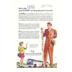  1947 Ad Greyhound Long & Short Vintage Travel Print Ad 