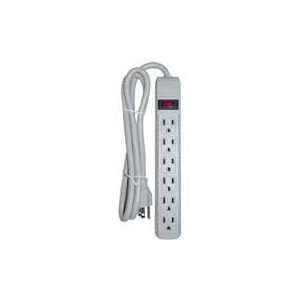   Plastics Power Strip With 1MOV Protection, 6 ft Cord, UL: Electronics