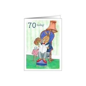  70th Birthday Card   Rabbit Card: Toys & Games
