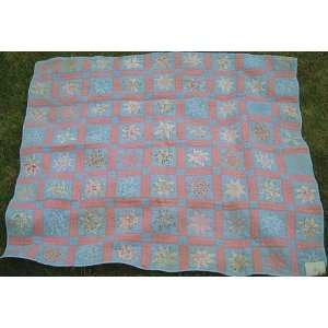  Antique Star Quilt in Pinks and Blues: Home & Kitchen