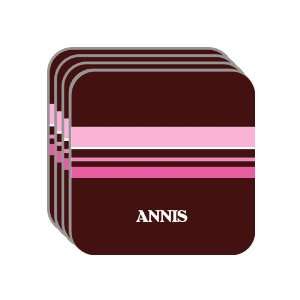 Personal Name Gift   ANNIS Set of 4 Mini Mousepad Coasters (pink 
