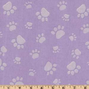  43 Wide Paw Print Flannel Lilac Fabric By The Yard Arts 