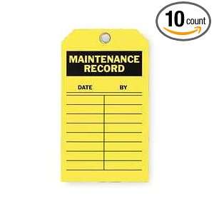 Industrial Grade 2RMU5 Inspection Tag, Maintenance Record, Pk 10 