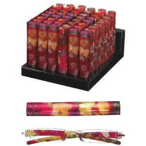   48 PAIR OF READING GLASSES W/ FLORAL PRINT:HT 00048: Home Improvement