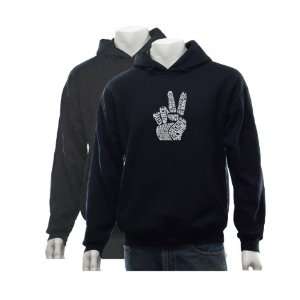  Mens GREY Peace Fingers Hoodie Small   Made using the 