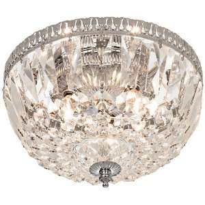  James R. Moder Handcut Crystal Silver Ceiling Fixture 