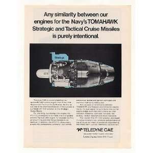  1976 Teledyne CAE J402 Cruise Missile Engine Print Ad 
