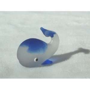    Collectibles Crystal Figurines Opaque Blue Whale. 