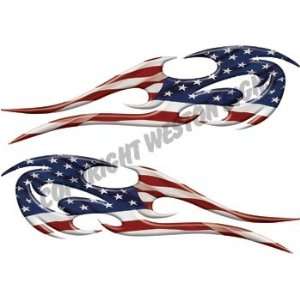  Tribal American Flag Flames   5.5 h x 18 w: Everything 