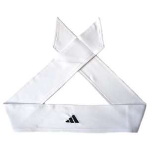  Adidas White Tie Headband   Adults One Size Fits All 