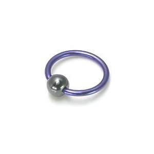  14g Titanium Captive Bead Ring with Hematite Ball 14g 13mm 