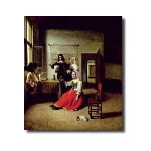    Woman Drinking With Soldiers 1658 Giclee Print
