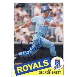   George Brett Autographed 1985 Topps Blown Up Card: Sports Collectibles