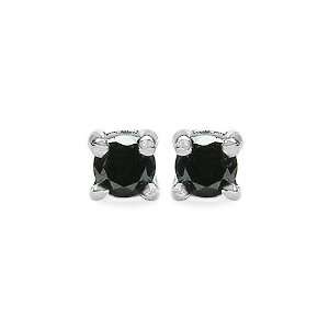  0.18 Carat Genuine Black Diamond Sterling Silver Earrings 