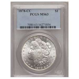  1878 CC $1 MS63 PCGS CERTIFIED GRADED MORGAN DOLLAR 
