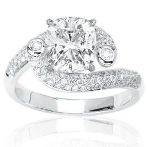    1.45 Carat 14k White Gold Princess Cut Wedding Ring: Jewelry