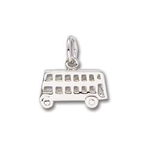  Double Decker Bus Charm in Sterling Silver: Jewelry