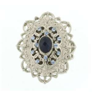  1928 Silver Tone with Light Sapphire Oval Ring: Beauty