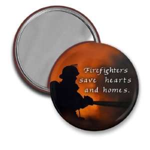  FIREFIGHTERS SAVE HEARTS HOMES 2.25 inch Real Glass Pocket 