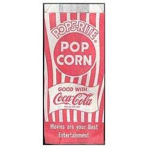   Vintage Pops Rite Coca Cola Soda Popcorn Bag Blevins 