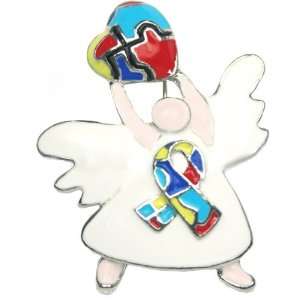  Autism Angel Heart Brooch 