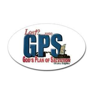  Sticker (Oval) Lost Use GPS Gods Plan of Salvation 