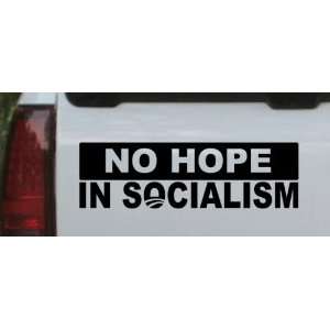 Black 28in X 8.4in    No Hope in Socialism Political Car Window Wall 