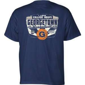  Georgetown Hoyas Navy I Love College Hoops T Shirt: Sports & Outdoors