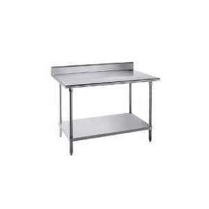   Steel Commercial Work Table with 5 Backsplash an: Office Products