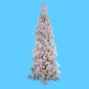   Lit Frosted Glacier Fir Artificial Half Christmas Tree   Clear Lights