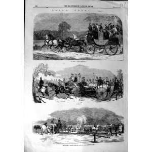   : 1857 EPSOM HORSE RACING SPORT FOUR IN HAND PADDOCK: Home & Kitchen