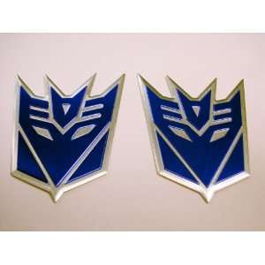  Transformers Decepticons Aluminum Emblems Blue Automotive