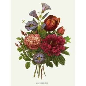  Bouquet   No 3 Etching Redoute, Pierre Joseph Prevost, A 