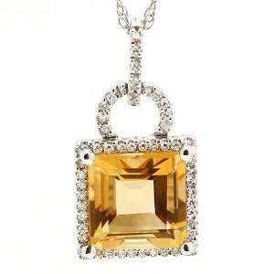  3.65 Carat 14KWG Citrine Pendant with 16in. chain 