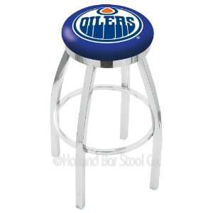  Edmonton Oilers 30 inch Chrome Swivel Bar Stool with 