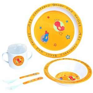 Manual Woodworkers Childs 5 Piece Melamine Dish Set, Yellow All 