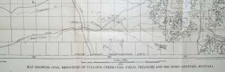 Treasure Big Horn Counties Montana 1823 Coal Map  