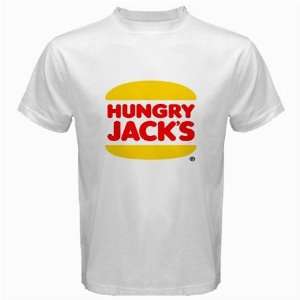  HUNGRY JACK BURGER Logo New White T Shirt Size  M 