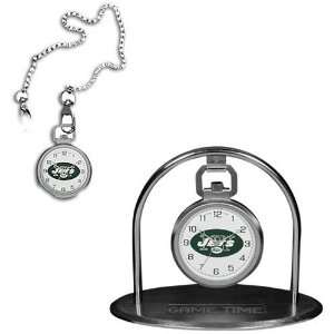 Jets Game Time Mens NFL Pocket Watch & Stand  Sports 