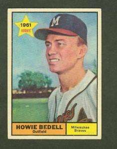 1961 TOPPS #353 HOWIE BEDELL, BRAVES   VGEX  