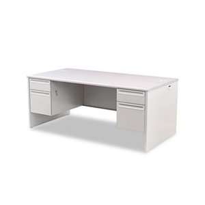 38000 Series Double Pedestal Desk, 72w x 36d x 29 1/2h, Gray Patterned