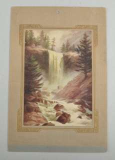 Zula Kenyon Waterfall Matted Vintage Print Landscape  