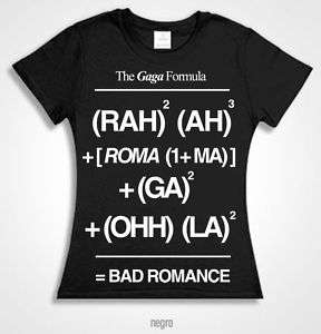 LADY GAGA T Shirts bad romance formula 11colours female  