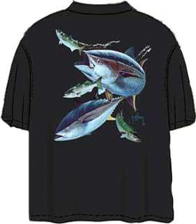 Guy Harvey T Shirt  Hungry Tuna (Black Shirt) Size 2XLarge 