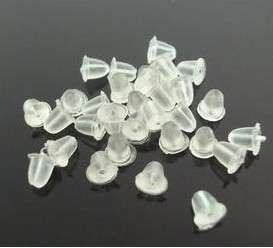 100 pcs clear soft rubber earring back stoppers plugs  