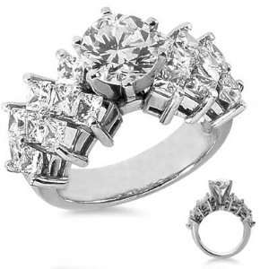  4.06 Ct.Diamond Engagement Ring with Sidestones Jewelry