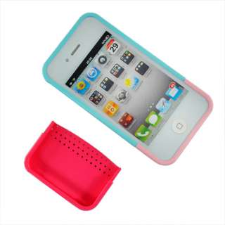   iPhone 4S 4G 4 DOT Amigo Premium Hard Case Cover   Sky Blue/pink 0371
