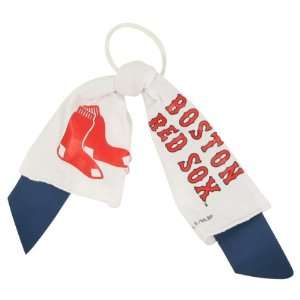   Red Sox Classic Pony Tail Holder   White / Navy: Sports & Outdoors